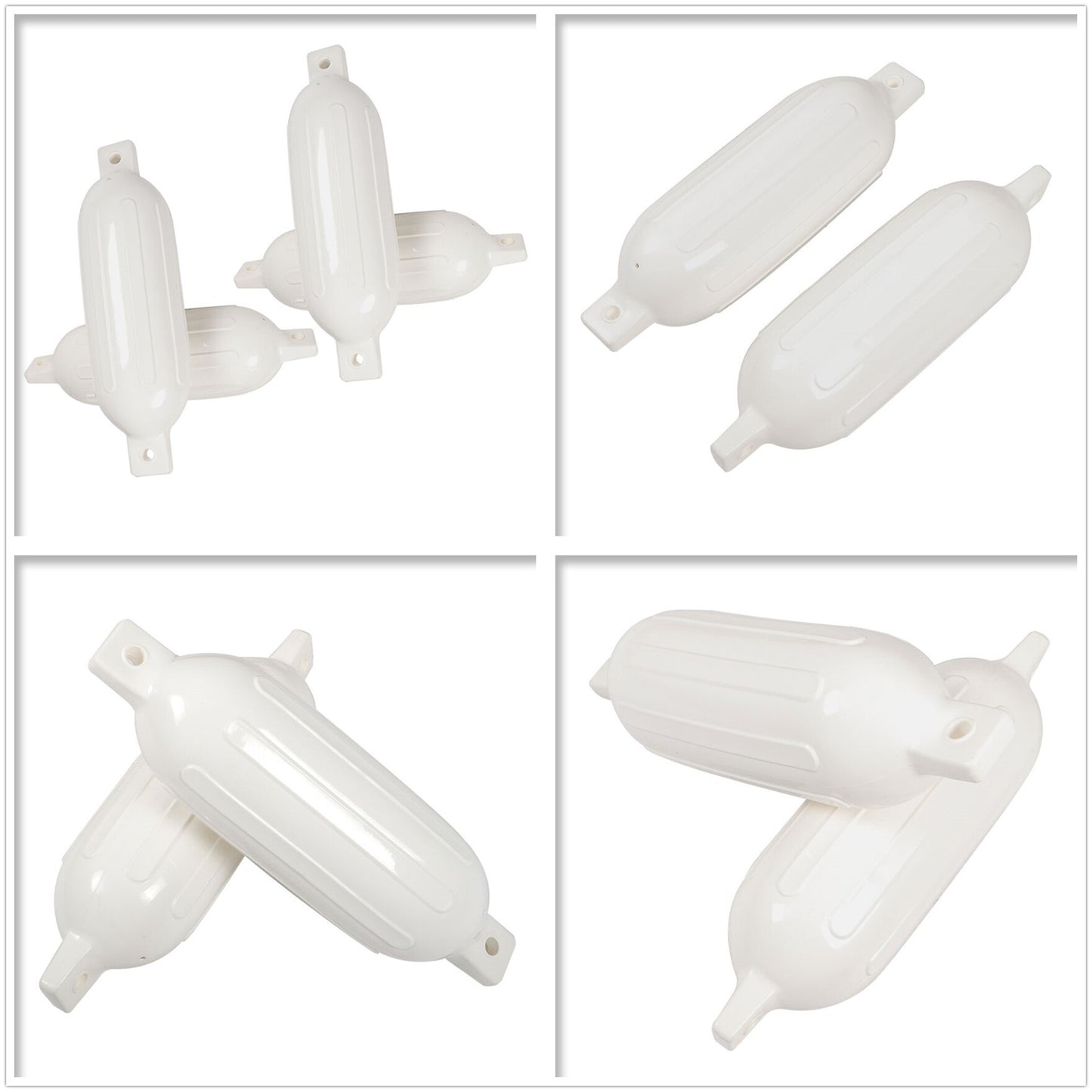 ALL-CARB 8.5 x 27 Inches Boat Fenders Vinyl Ribbed Marine Boat with Fender Lines & Pump to Inflate