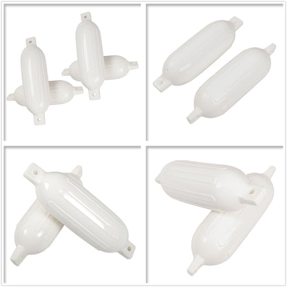 ALL-CARB 8.5 x 27 Inches Boat Fenders Vinyl Ribbed Marine Boat with Fender Lines & Pump to Inflate