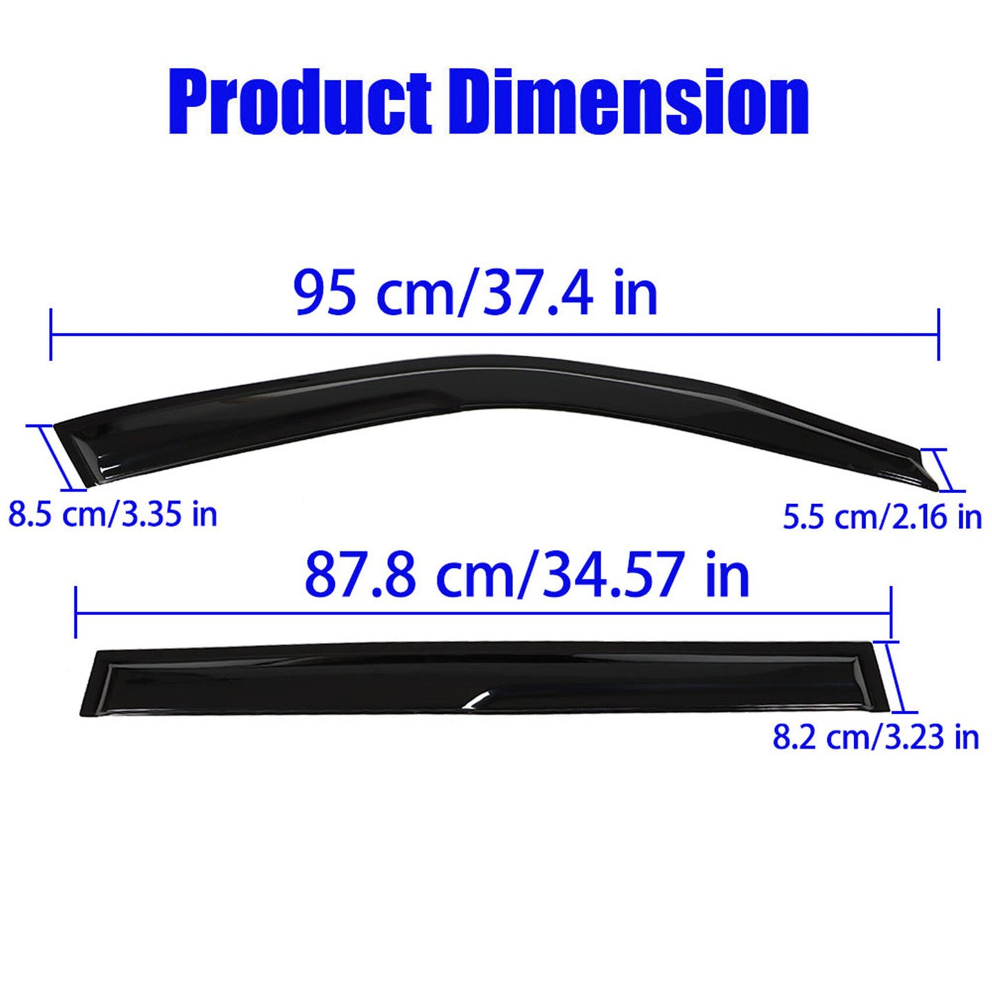 ALL-CARB Window Vent Visors Shade Sun Rain Wind Guards Deflectors Cover Acrylic Replacement for Toyota Highlander 2001-2007 Outside 4 Pieces Black