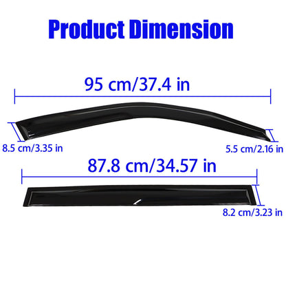 ALL-CARB Window Vent Visors Shade Sun Rain Wind Guards Deflectors Cover Acrylic Replacement for Toyota Highlander 2001-2007 Outside 4 Pieces Black