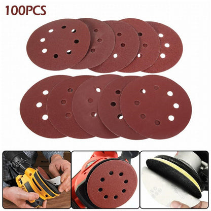 ALL-CARB 100Pack 5-Inch 8-Hole Hook and Loop Sanding Disks 320 Grit Application On Automotive, Marine, Industrial, Woodworking