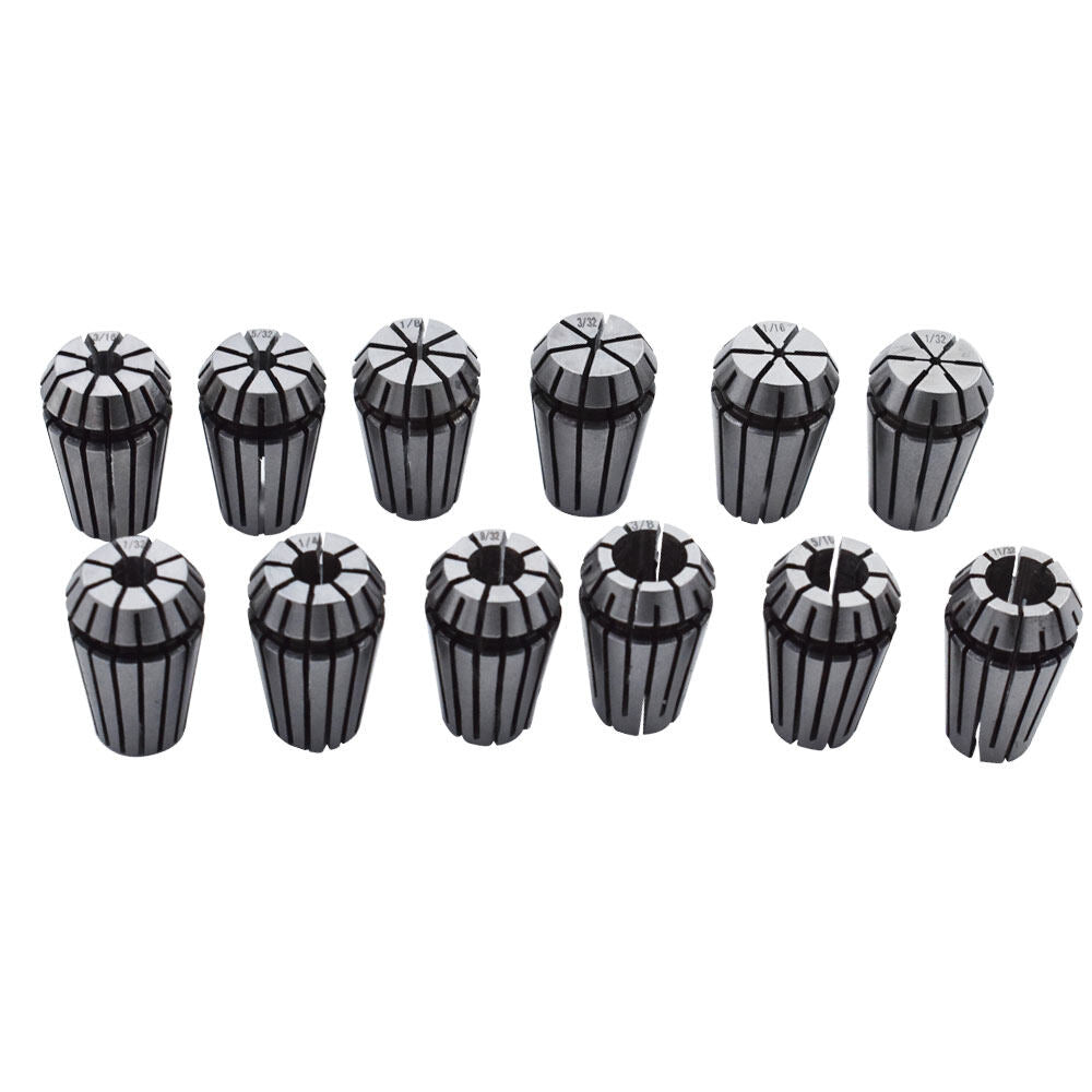 ALL-CARB 12Pcs ER16 Spring Collet Set 1/32,1/16,3/32,1/8,5/32,3/16,7/32,1/4,9/32,5/16,11/32,3/8-Inch for CNC Milling Lathe Tool and Engraving Machine