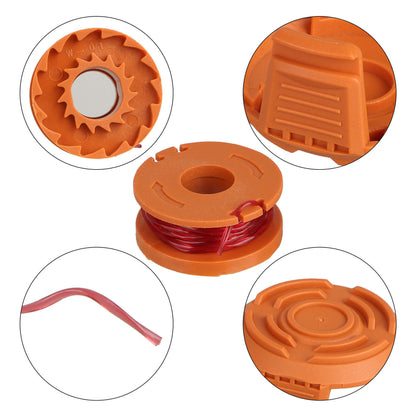 ALL-CARB 6 Pack Spool Line with 1 Pack Spool Cap Cover Replacement for Worx WG150 WA0010 50006531