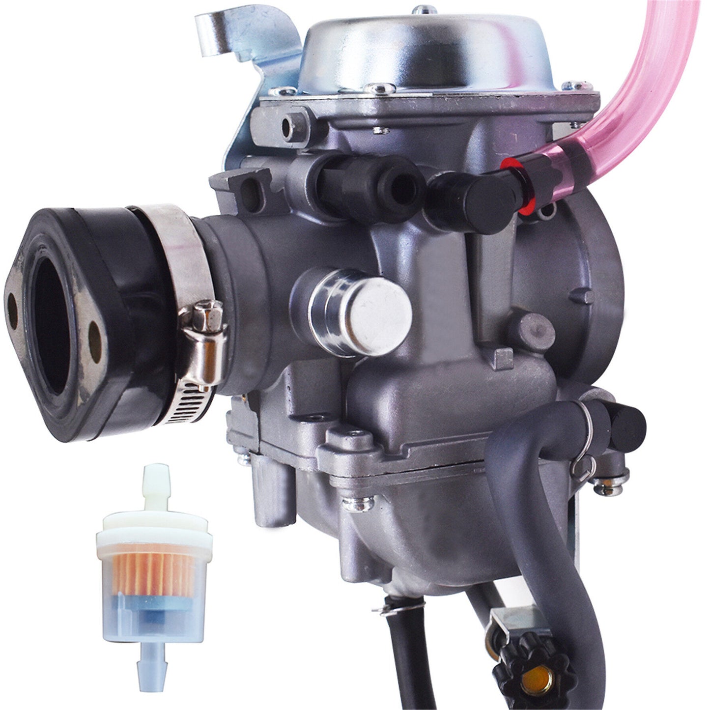 Carburetor with Intake Boot Joint Replacement for Kawasaki KLR250 1990-2005 KLF300 Bayou 1986-1995 Carb