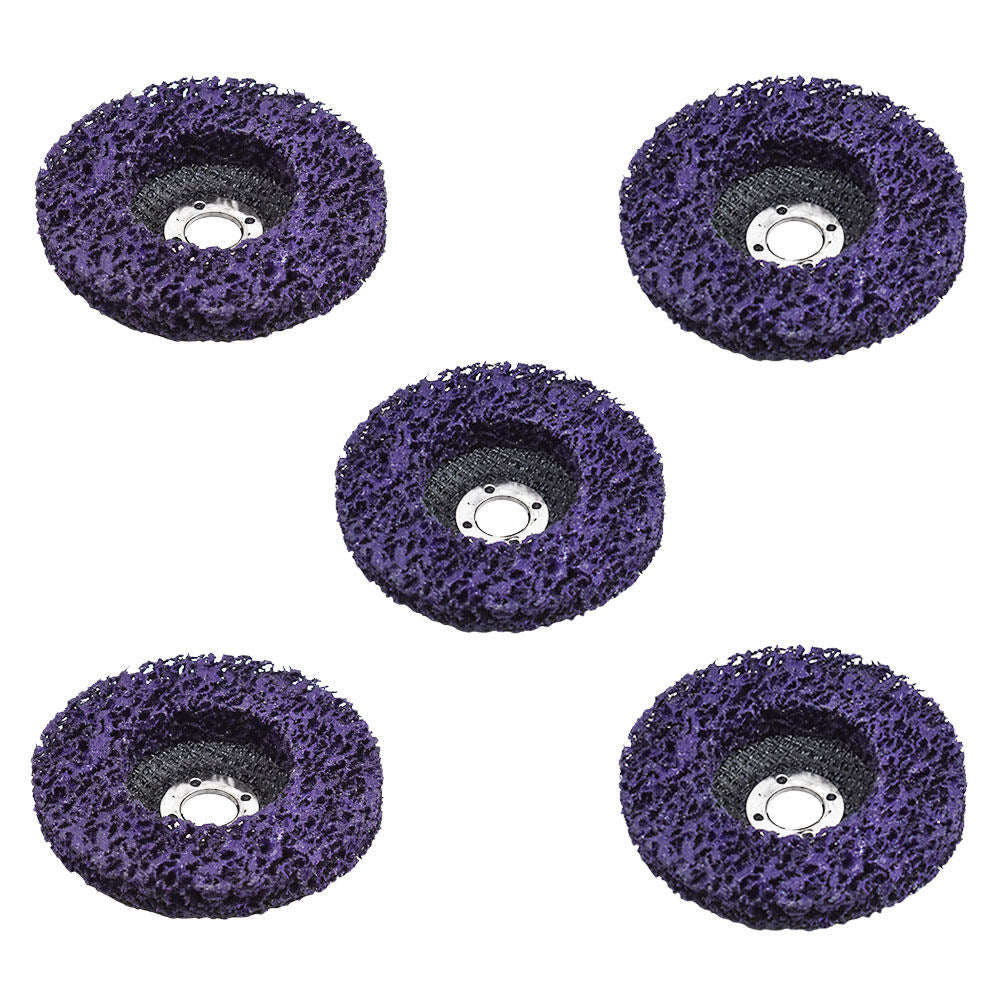 ALL-CARB 5Pcs 4 Inch x 5/8 Inch Purple Easy Clean and Strip Discs Wheel Fit for Wood Metal Fiberglass Surface Preparation Conditioning and Finishing