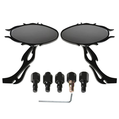 ALL-CARB Flame Rearview Mirrors Replacement for Heritage Softail Classic Black