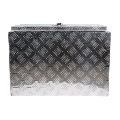 ALL-CARB 24 Inch Trailer Tongue Tool Box Aluminum Heavy Duty Truck Pickup Underbody Underbed Storage Organizer 5 Bar Tread Tool Box Weather Resistant Seal w/Lock & Keys Siver