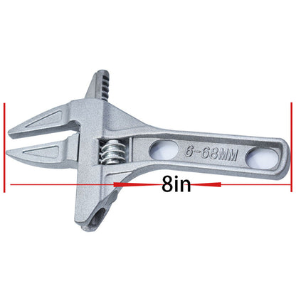 ALL-CARB 6 - 68mm Adjustable Wrench Bathroom Spanner Wrenches Large Openings Wide Jaw 8-Inch Short Shank Aluminum Alloy Spanner Wrenches