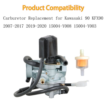 ALL-CARB Carburetor with Fuel Filter Replacement for 2007-2020 Kawasaki KFX90 15004-Y008 15004-Y003