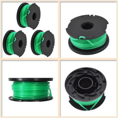 3-Pack 20ft 0.08in String Trimmer Line Green Spool Replacement for SF-080 GH3000 GH3000R LST540 LST540B