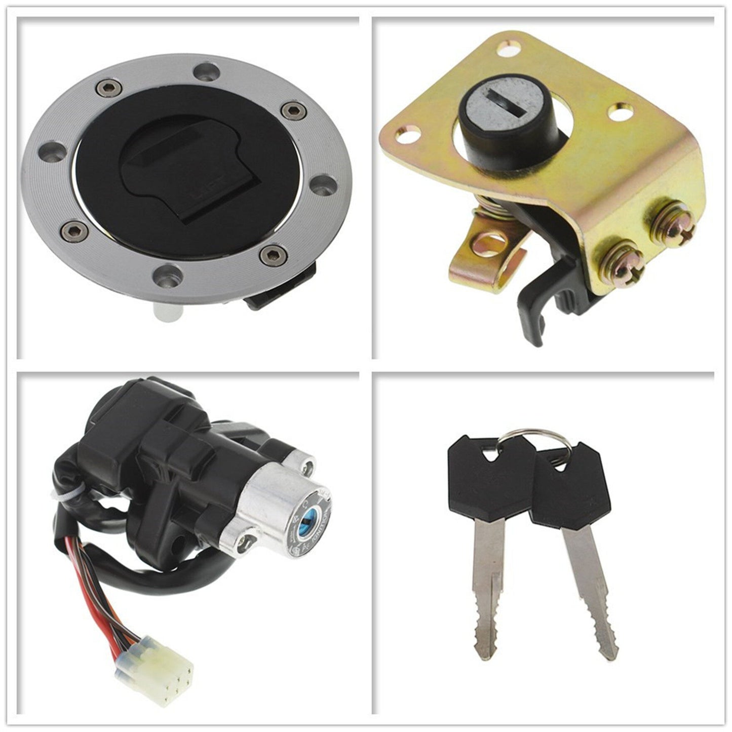 ALL-CARB Ignition Switch Gas Cap Cover Seat Lock Key Replacement for Suzuki Katana GSX600 GSX750 GSXR600 GSXR750