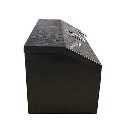 ALL-CARB 30 Inch Trailer Tongue Tool Box Aluminum Heavy Duty Truck Pickup Underbody Underbed Storage Organizer 5 Bar Tread Tool Box Weather Resistant Seal w/Lock & Keys Black