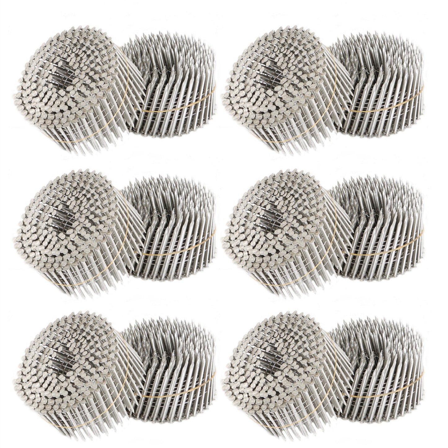 3600 Count 2-1/2 Inch x .090-Inch 15-Degree Ring Shank 304 Stainless Steel Siding Nails Collated Wire Coil Siding Nails for Cement Board Siding or Fencing