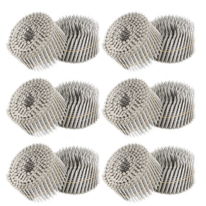 3600 Count 2-1/2 Inch x .090-Inch 15-Degree Ring Shank 304 Stainless Steel Siding Nails Collated Wire Coil Siding Nails for Cement Board Siding or Fencing