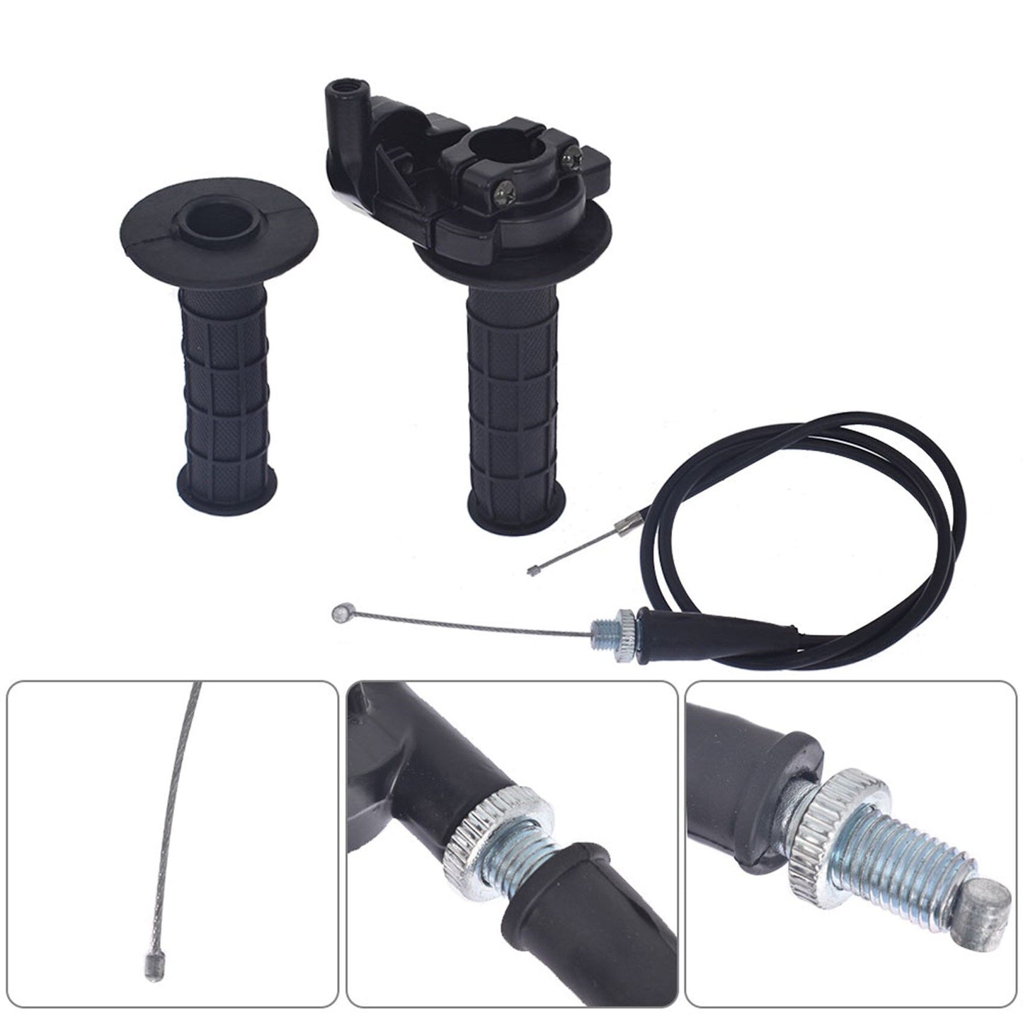 ALL-CARB 7/8 22mm Twist Throttle Handle Grip With Cable Replacement for 50-250CC ATV DirtBike Quad Pit Dirt Bike Buggy