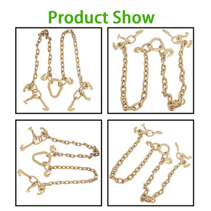 ALL-CARB G70 V-Chain Bridle w/RTJ Cluster Hooks & Grab Hooks, 36 Tow Chain 5400LBS Working Load