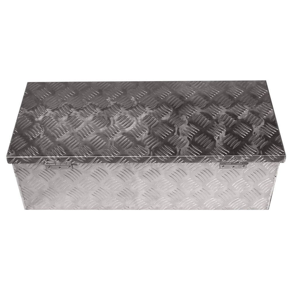 ALL-CARB 30 Inch Trailer Tongue Tool Box Aluminum Heavy Duty Truck Pickup Underbody Underbed Storage Organizer 5 Bar Tread Tool Box w/Lock & Keys Siver