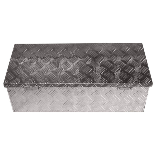 ALL-CARB 30 Inch Trailer Tongue Tool Box Aluminum Heavy Duty Truck Pickup Underbody Underbed Storage Organizer 5 Bar Tread Tool Box w/Lock & Keys Siver