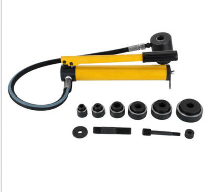 ALL-CARB 10 Ton 1/2 Inch to 2 Inch Hydraulic Knockout Punch Driver Tool Kit with 6 Dies Hole Complete Tool Electrical Conduit Hole Cutter Set