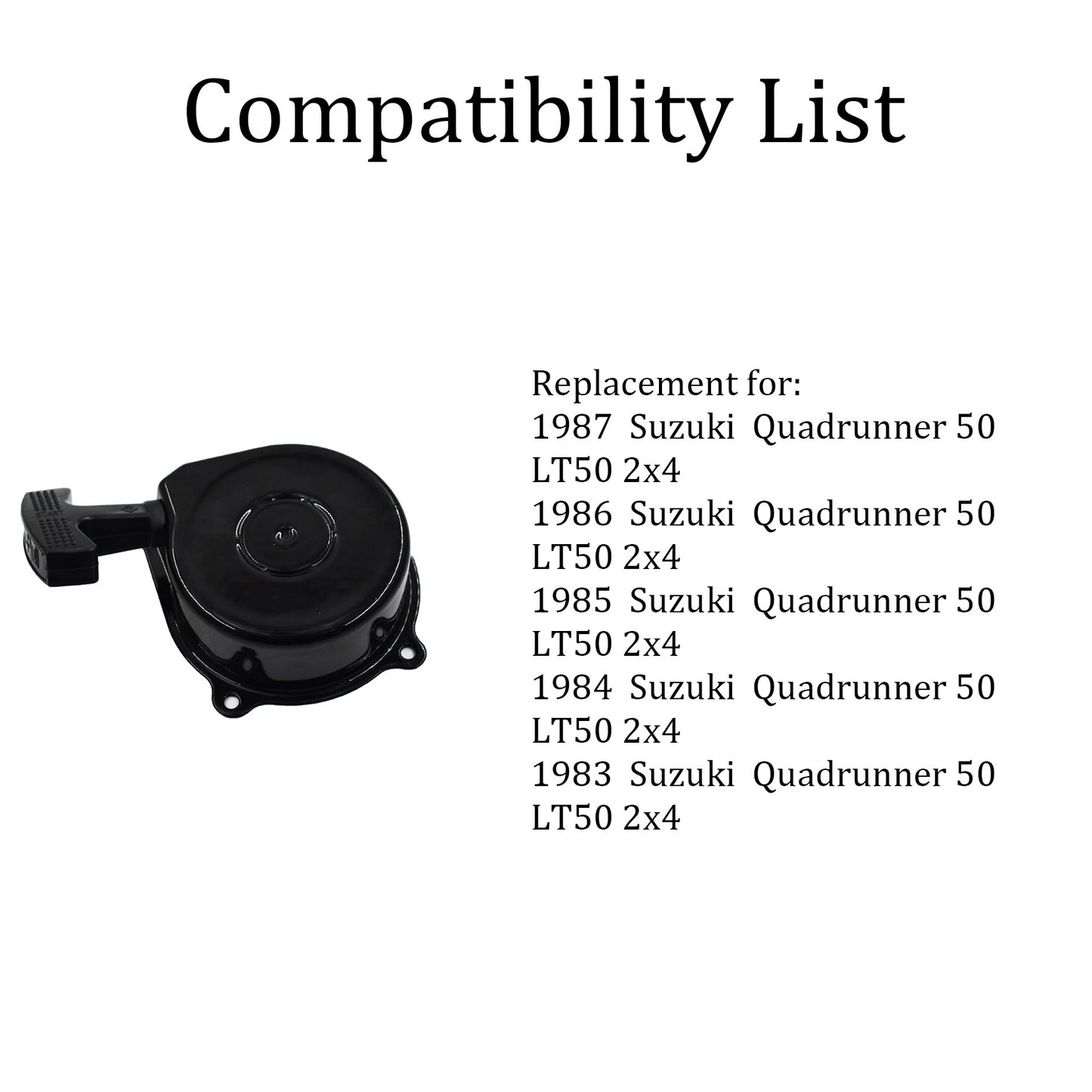 ALL-CARB Pull Recoil Start Starter Replacement for Suzuki Quadrunner 50 LT50 2x4 1983-1987