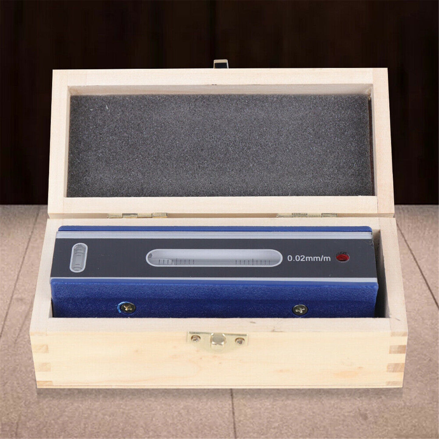 6 Inch Precision Level Machinist Tool 0.0002/10 Inch Accuracy Strip Level with Fitted Wooden Box