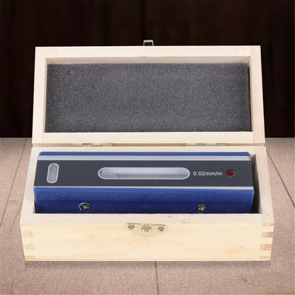 6 Inch Precision Level Machinist Tool 0.0002/10 Inch Accuracy Strip Level with Fitted Wooden Box