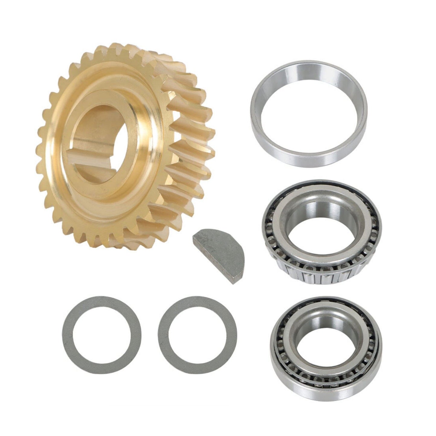 ALL-CARB Tine Shaft Gear Bearings Races Spacers Key Worm Gear Kit Replacement for Troybilt Horse Tiller GW-11527