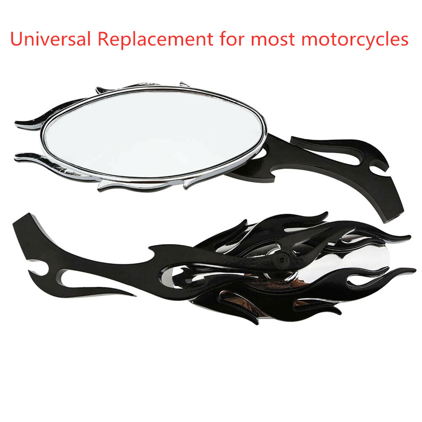 ALL-CARB Flame Rearview Mirrors Replacement for Heritage Softail Classic Black