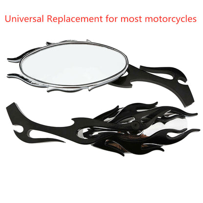 ALL-CARB Flame Rearview Mirrors Replacement for Heritage Softail Classic Black