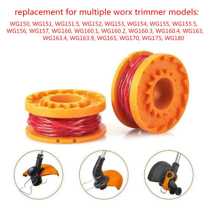 ALL-CARB 6 Pack Spool Line with 1 Pack Spool Cap Cover Replacement for Worx WG150 WA0010 50006531