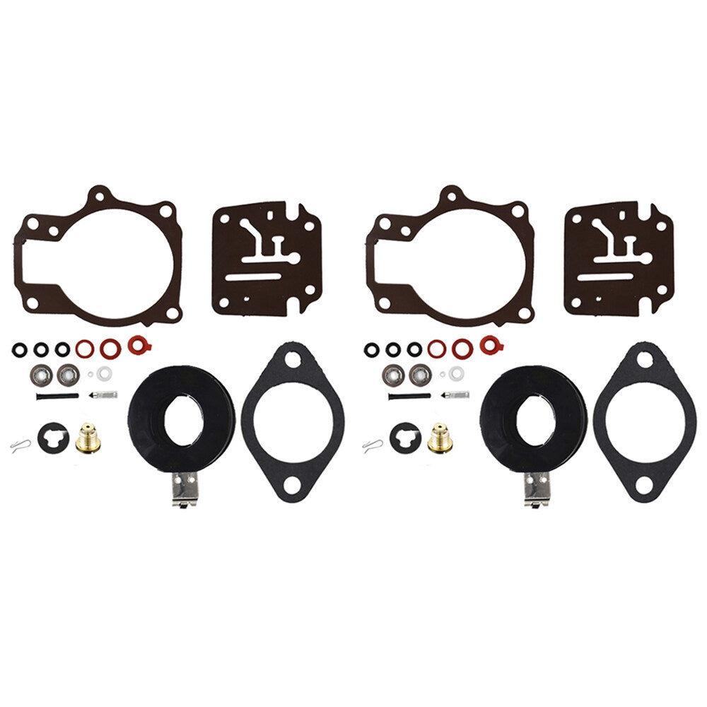 ALL-CARB 2 Pack Carb Repair Kits with Float Replacement for Johnson Evinrude 396701 18 20 25 28 30 35 40 45 48 50 55 60 65 70 75 HP