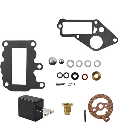 Carb Carburetor Rebuild Repair Kit with Float Fits for Johnson Evinrude 9.5 HP BRP OMC SysteMatched 1964-1973
