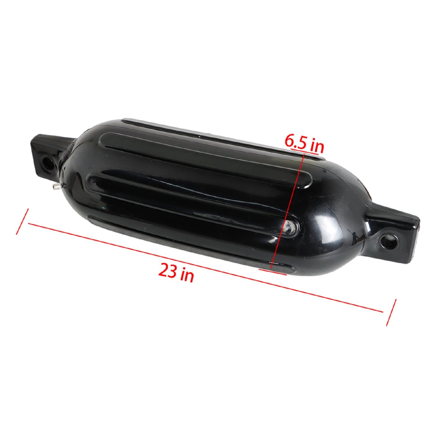 ALL-CARB 4Pcs Black Boat Fenders 6.5 by 23 Inches Vinyl Ribbed Marine Boat Bumpers