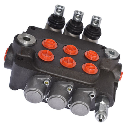 ALL-CARB Hydraulic Valve 3 Spool Hydraulic Directional Control Valve Double Acting Control Valve 21 GPM 3625 PSI SAE Ports