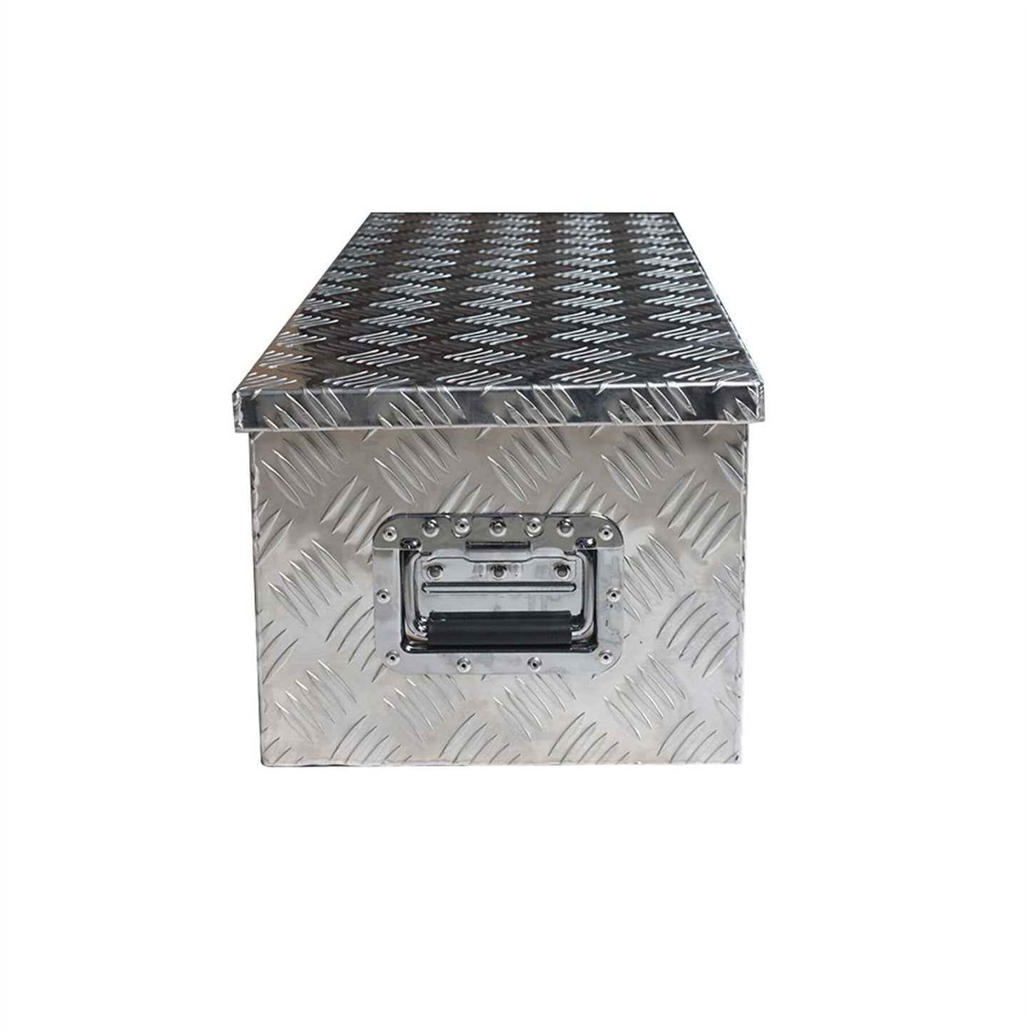 ALL-CARB 39 Inch Trailer Tongue Tool Box Aluminum Heavy Duty Truck Pickup Underbody Underbed Storage Organizer 5 Bar Tread Tool Box w/Lock & Keys Siver