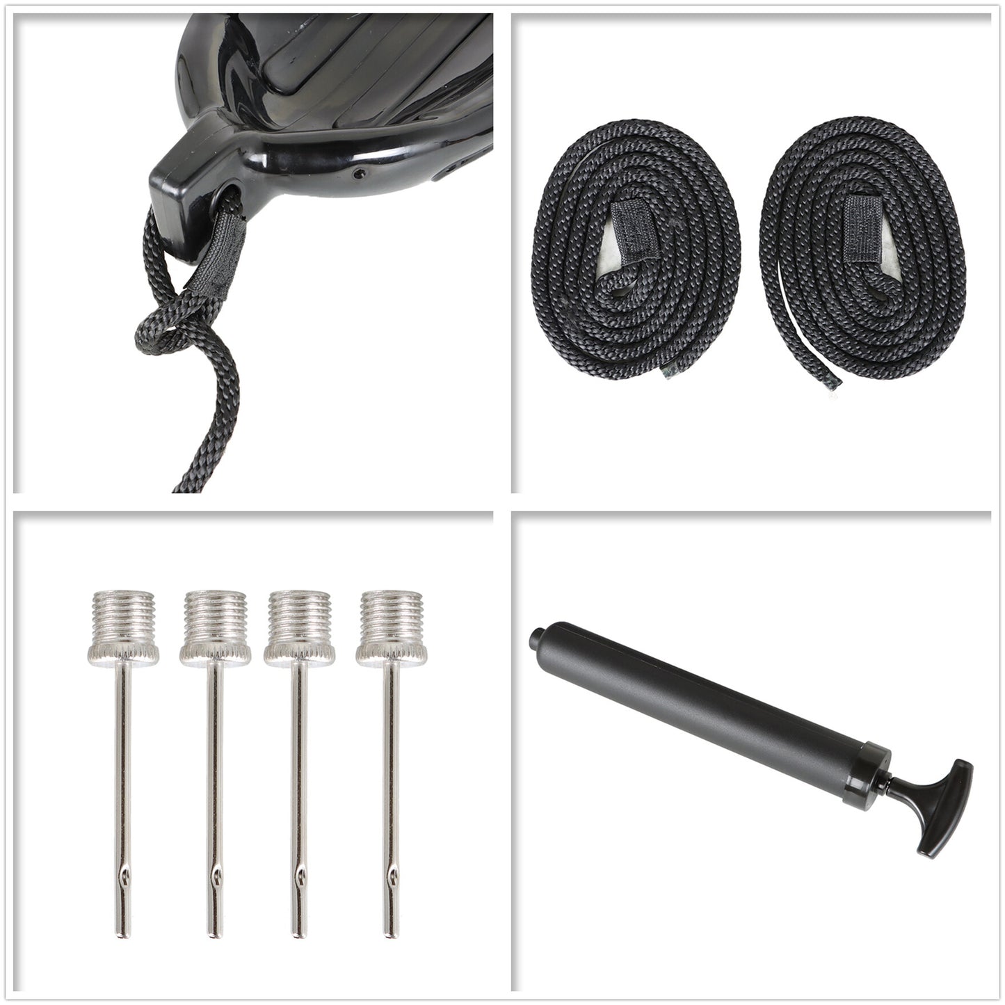 ALL-CARB 5.5 x 20 Inches Boat Fenders Vinyl Ribbed Marine Boat with Fender Lines & Pump to Inflate