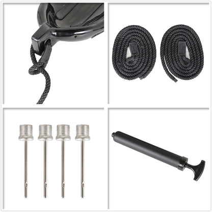 ALL-CARB 5.5 x 20 Inches Boat Fenders Vinyl Ribbed Marine Boat with Fender Lines & Pump to Inflate