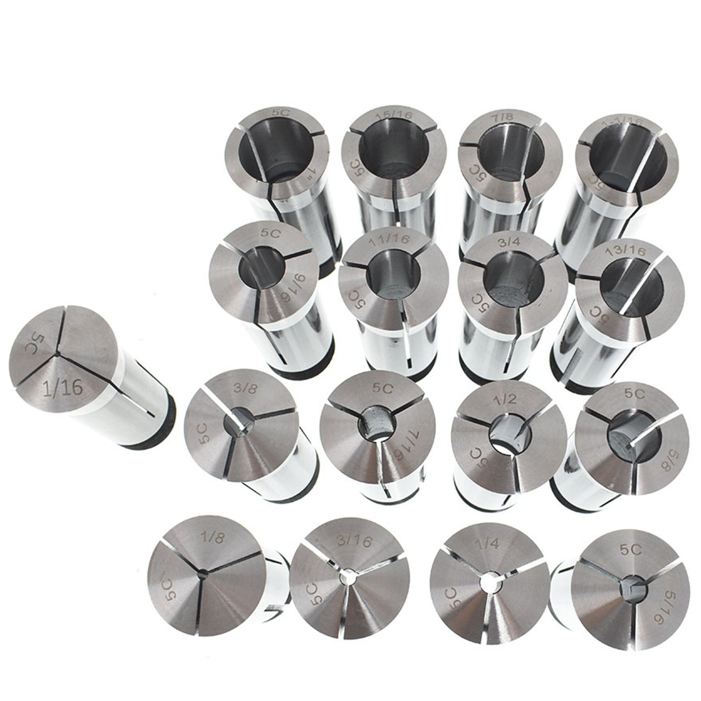 ALL-CARB 17Pcs 5C-R Collet Set 1/8 -1-1/16 Inch Fit for 5C CNC Engraving Machine