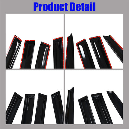 ALL-CARB Window Vent Visors Shade Sun Rain Wind Guards Deflectors Cover Acrylic Replacement for Toyota Highlander 2001-2007 Outside 4 Pieces Black
