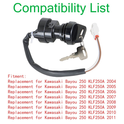 ALL-CARB Ignition Key Switch Replacement for Kawasaki Bayou 250 KLF250A 2004-2011 27005-0002