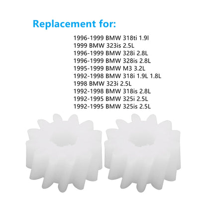 ALL-CARB Set of 2 Reclining Car Seat Gear Replacement for BMW E36 320i 325i 318i 328i M3 White