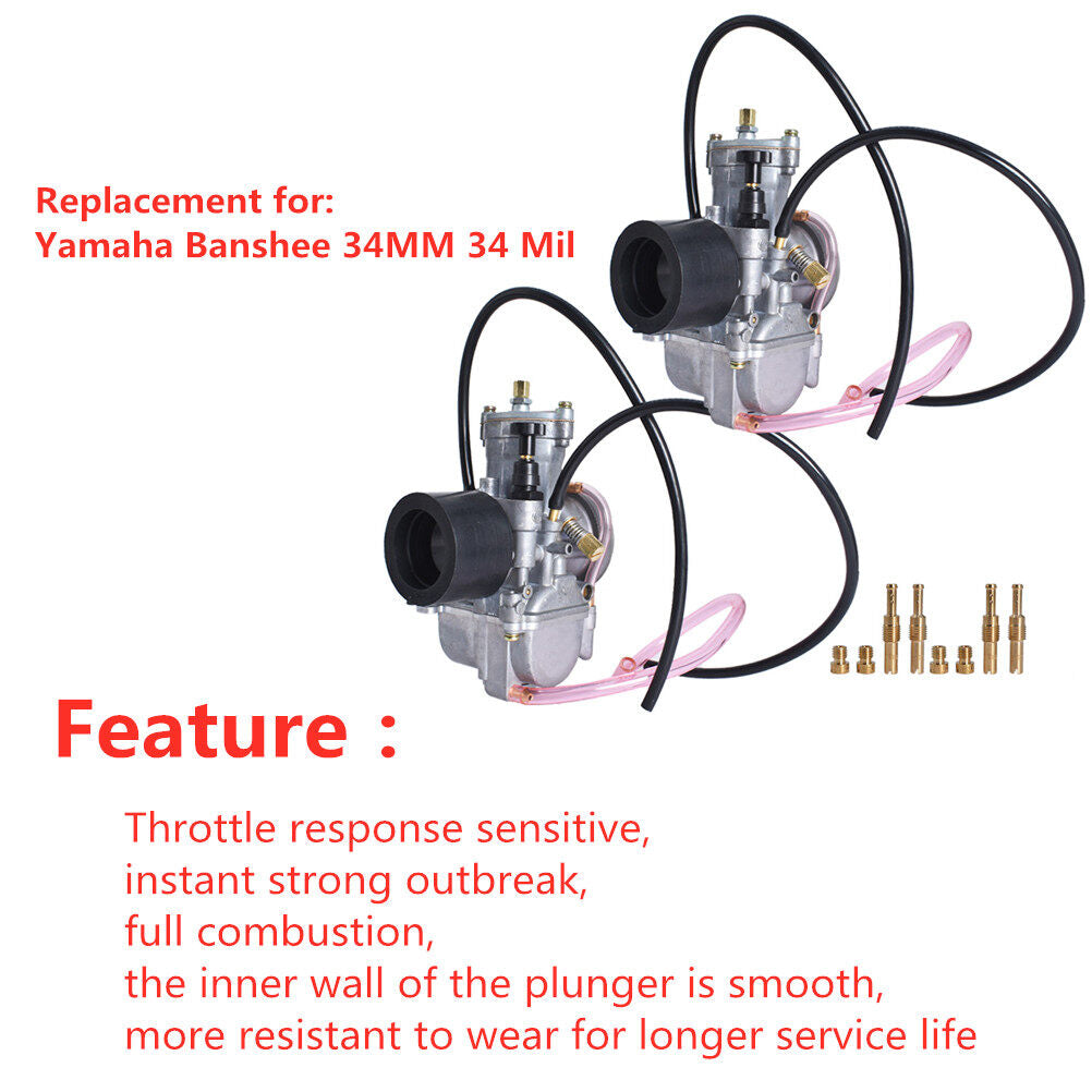 ALL-CARB 2Pcs Carburetor Accessories Replacement for Yamaha Banshee 34mm 34 Mil Larger Carbs