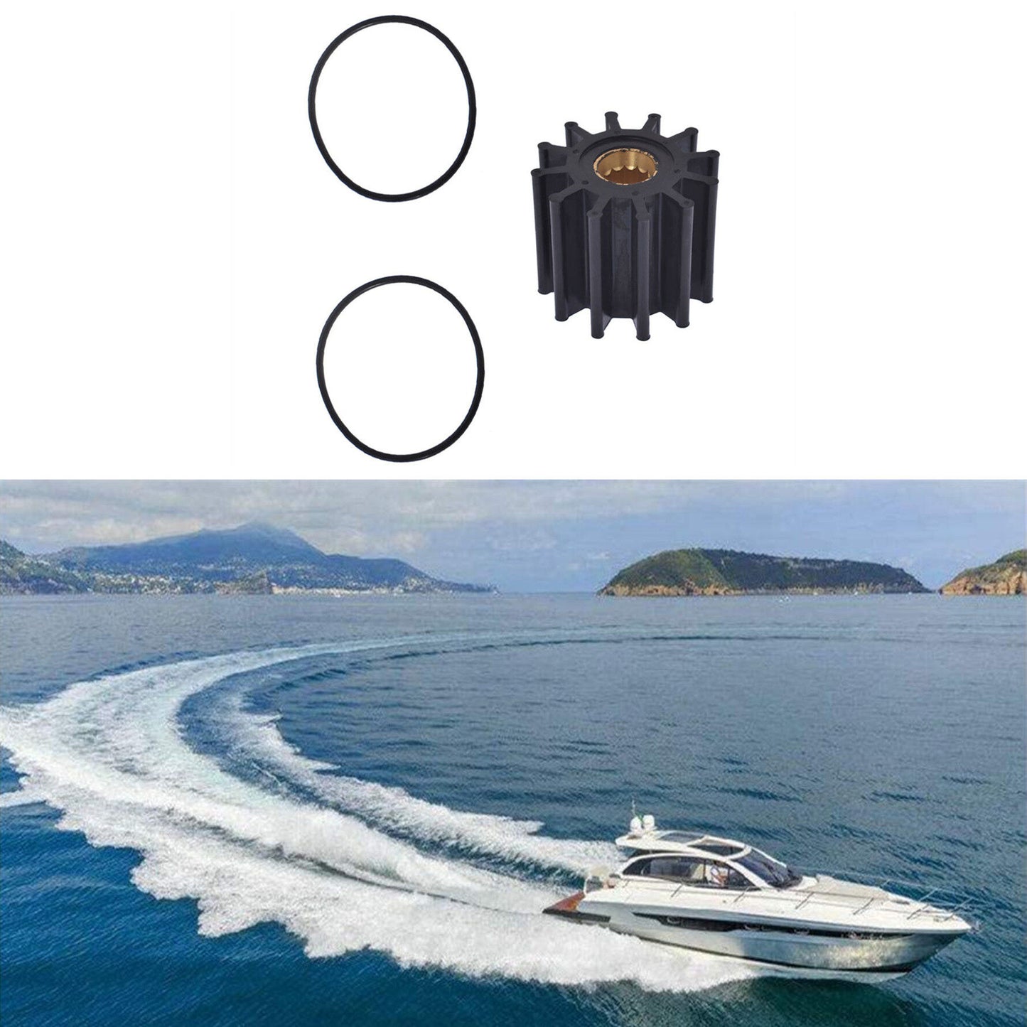 ALL-CARB Impeller Repair Kit Raw Sea Water Pump Service Replacement for Volvo Penta 21213664 3584350 3588914 3841696 3842786