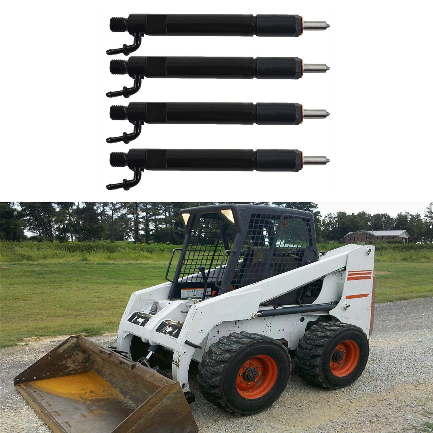 ALL-CARB 4 Pack Diesel Fuel Injectors Replacement for 863 873 T200 Skid Loader 1011 2011 Engine 0432191624 6673157 04178023