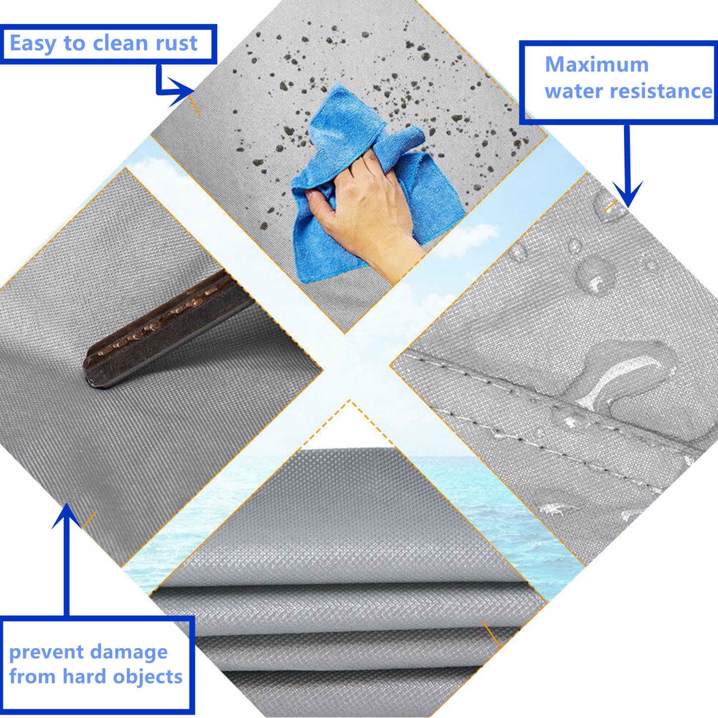 ALL-CARB Heavy Duty PEVA Waterproof Boat Cover 14-16ft long 90 Beam Width Replacement for V-Hull Fishing Boat V-Hull Tri-Hull Runabout Bass Boat Fish Ski Pro-Style Bass Boat Gray