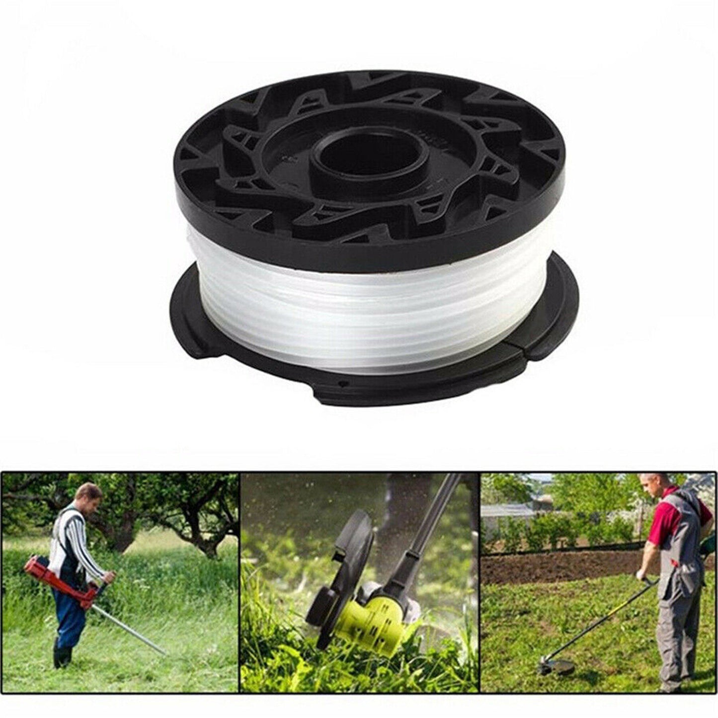 4-Pack 30ft 0.065 inch Line Weed Eater String Trimmer Replacement Spool Replacement for String Trimmers (4-Line Spool 1 Cap 1 Spring)