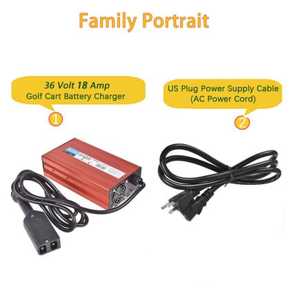 ALL-CARB Battery Charger 36Volt 18Amp with D style plug Replacement for EZGO TXT, TXTE, TXT PDS, Freedom TXT, Shuttle Golf Carts