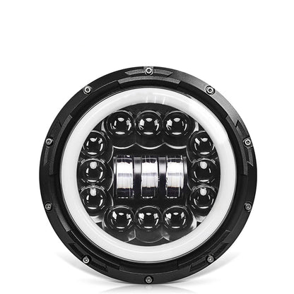 ALL-CARB 7 Inch Led Headlights Halo Motorcycle Headlights with Aperture Replacement for JK TJ LJ CJ