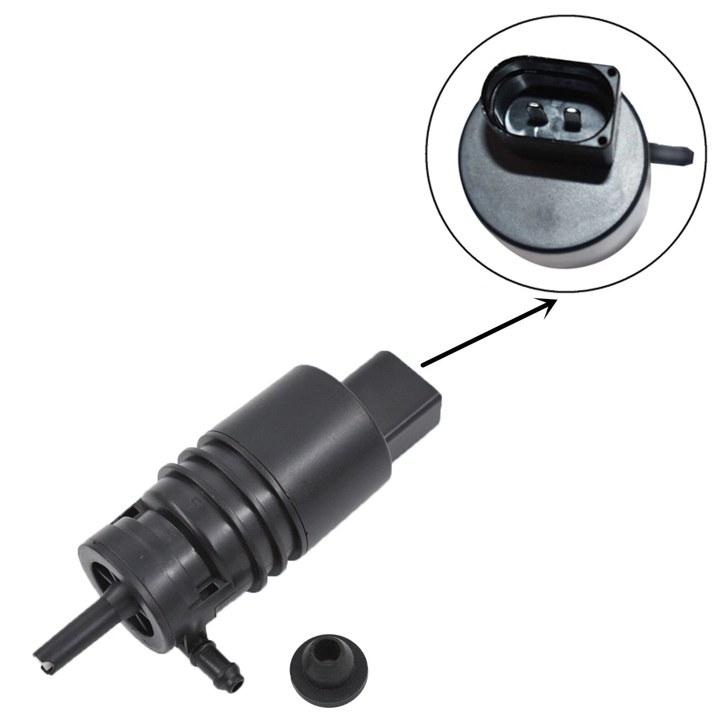 ALL-CARB 68071576AA Windshield Washer Pump With Grommet Replacement for 2009-2017 1500 2500 3500