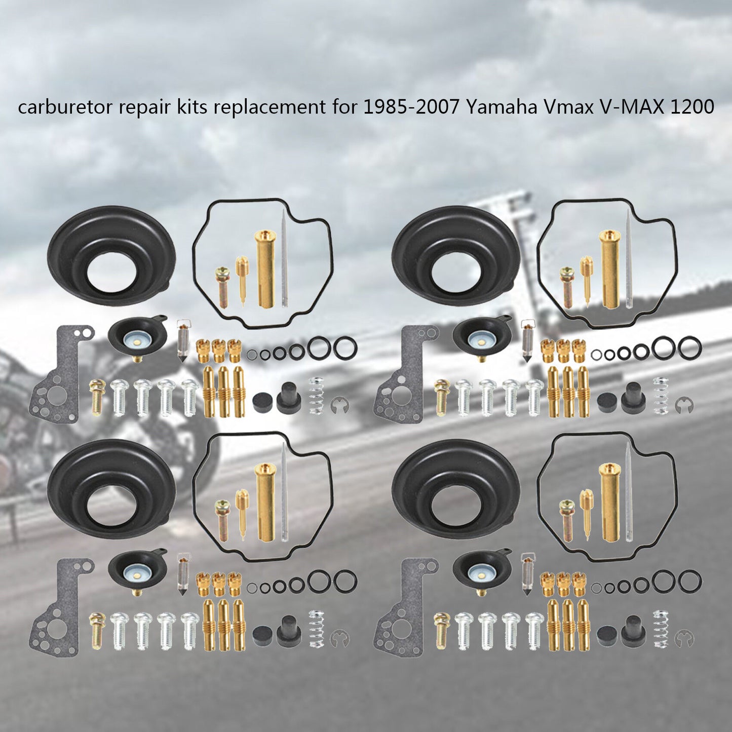 ALL-CARB 4 Carburetor Carb Rebuild Repair Kits Replacement for Yamaha Vmax V-MAX 1200 VMX1200